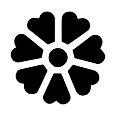 Obraz premium Simple Flower Icon Vector silhouette, Flower Icon black color