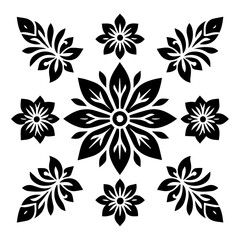 Fototapeta na wymiar Flower Icon vector silhouette black color, Flower vector silhouette