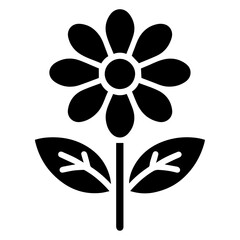 Flower Icon vector silhouette black color, Flower vector silhouette