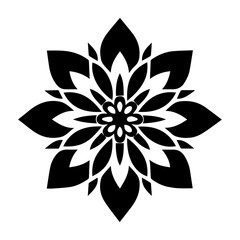 Flower Icon vector silhouette black color, Flower vector silhouette