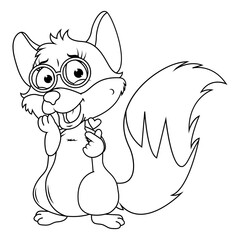 coloring fox animal cartoon