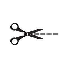 Ribbon cutting logo icon, design vector illustration template.