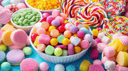 toffee top candy food illustration fudge licorice, marshmallows jellybeans, skittles mints toffee top candy food