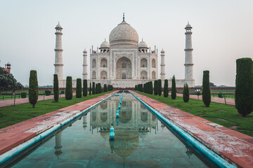 views of amazing taj mahala palace in agra, india