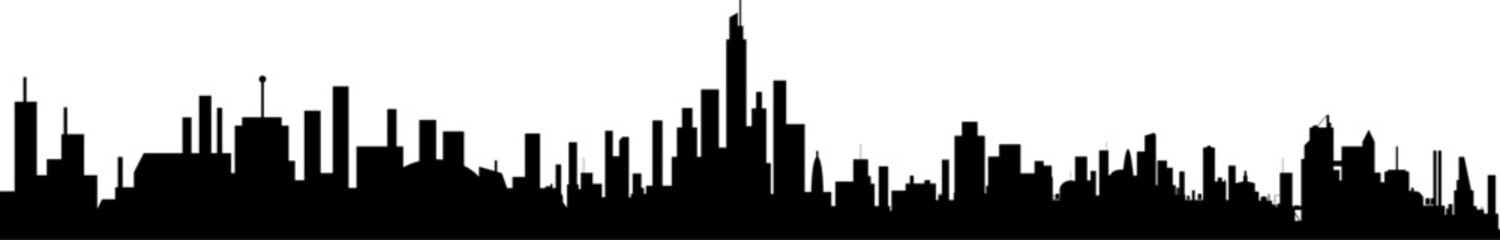 Silhouette einer Großstadt mit Hochhäusern - Skyline - Metropole - obrazy, fototapety, plakaty