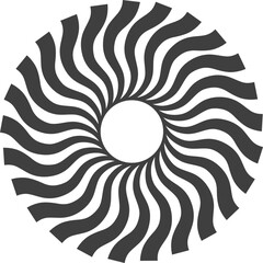 Spiral and swirl motion twisting circles design element set.