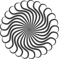 Spiral and swirl motion twisting circles design element set.