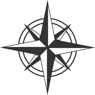Compass icon vector. Wind rose star navigation.