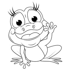 coloring frog animal cartoon