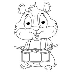coloring hamster animal cartoon