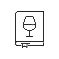 Wine list, menu, linear icon. Line with editable stroke