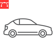 Car line icon, transportation and vehicle, car vector icon, vector graphics, editable stroke outline sign, eps 10.