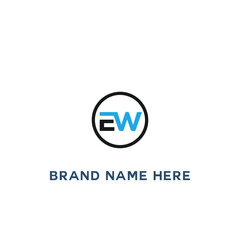 EW logo. E W design. White EW letter. EW, E W letter logo design. Initial letter EW linked circle uppercase monogram logo.