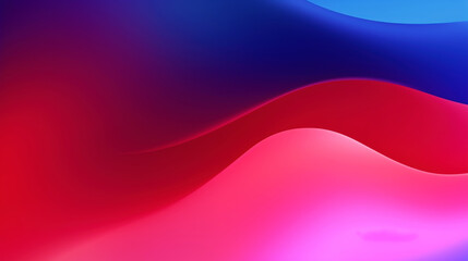 Fluid gradient background with red, blue and violet. Abstract color waves. Generative AI