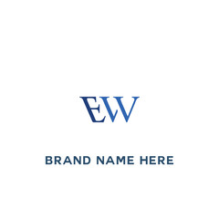 EW logo. E W design. White EW letter. EW, E W letter logo design. Initial letter EW linked circle uppercase monogram logo.