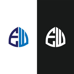 EW logo. E W design. White EW letter. EW, E W letter logo design. Initial letter EW linked circle uppercase monogram logo.