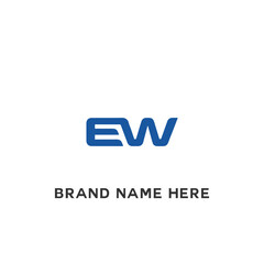 EW logo. E W design. White EW letter. EW, E W letter logo design. Initial letter EW linked circle uppercase monogram logo.