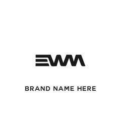 EWM logo. E W M design. White EWM letter. EWM, E W M letter logo design. Initial letter EWM linked circle uppercase monogram logo.