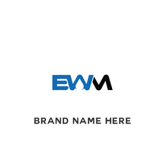 EWM logo. E W M design. White EWM letter. EWM, E W M letter logo design. Initial letter EWM linked circle uppercase monogram logo.