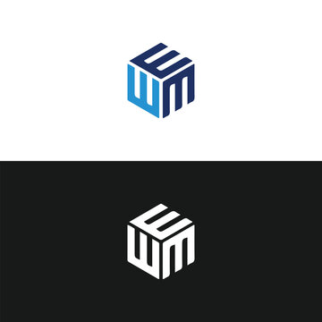EWM logo. E W M design. White EWM letter. EWM, E W M letter logo design. Initial letter EWM linked circle uppercase monogram logo.