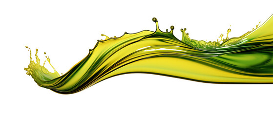 Green gold oil splash