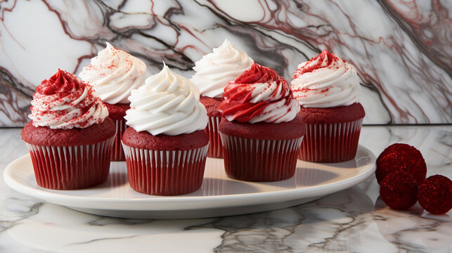 cupcakes with whipped cream HD 8K wallpaper Stock Photographic Image 