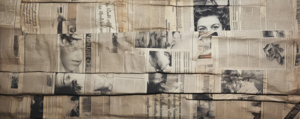 Old newspaper background, paper grunge aged newsprint