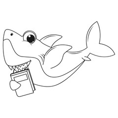 coloring shark animal cartoon
