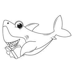 coloring shark animal cartoon
