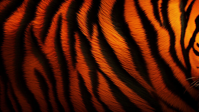 Tiger fur background, orange striped fur, tiger fur texture.