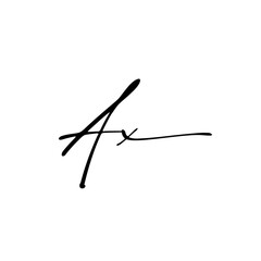 A hand-drawn signature logo design template	