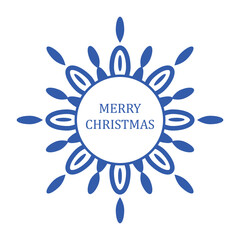 Christmas snowflake frame Greeting card template for congratulations