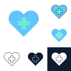 Icons Health from Medical Assistance Related Vector Simple.