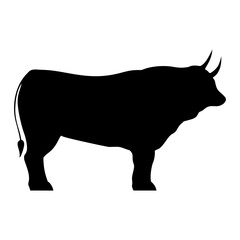 bull silhouette on white background