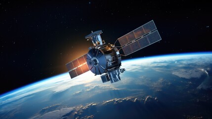 Communications satellite in orbit. Providing stable cellular and Internet communications around the world