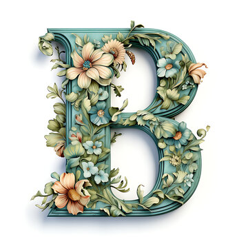 Letra B decorada con flores