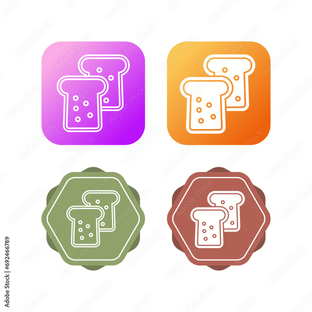 Sticker bread vector icon