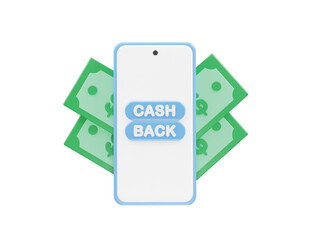 Cashback icon 3d render illustration element