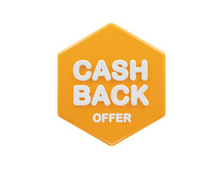 Cashback icon 3d render illustration element