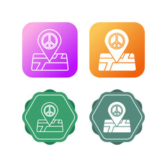 Fototapeta premium Peace Location Vector Icon