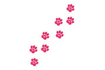 Dog paw print with hearts. love dog symbol heart with cute paw print vector illustration....