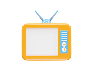 Tv icon 3d rendering illustration element