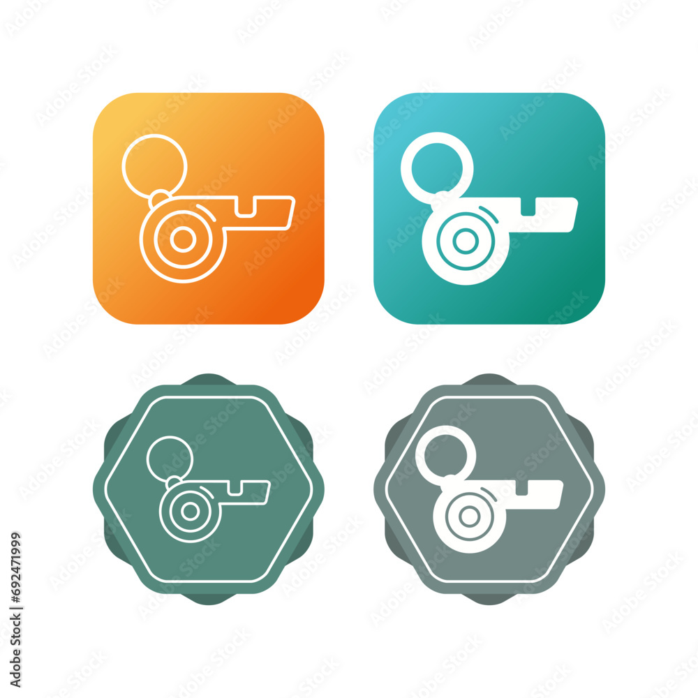 Sticker whistle vector icon