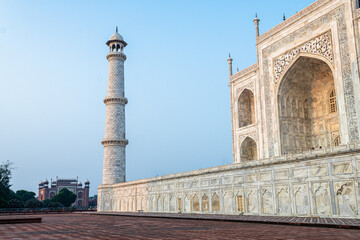 views of amazing taj mahala palace in agra, india
