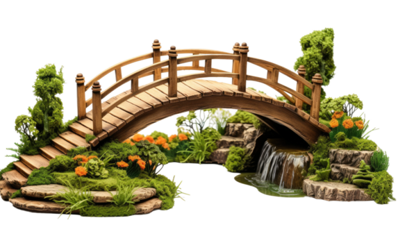 Wooden Path over Babbling On Isolated Background