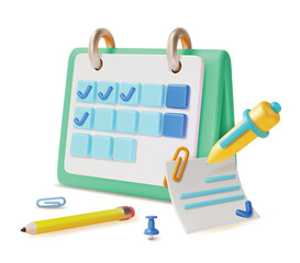 3d Budget Planning Managing Income and Expenses Business Concept Cartoon Style. Vector illustration of Personal Plan