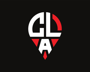 letter cla logo location shape logo design.
