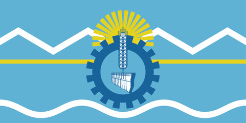 Flag of Chubut Province (Argentine Republic, Argentina, South America)