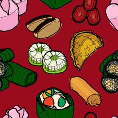 Seamless Indonesian Traditional Snacks