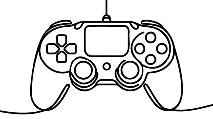 Continuous one line drawing of Game controller. Gamepads line art vector illustration © artisttop